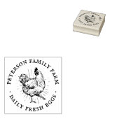Persoonlijk vintage handgetekend kip-ei rubberstempel (Gestempeld)