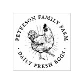 Persoonlijk vintage handgetekend kip-ei rubberstempel (Afrduk)