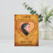 Persoonlijk Vintage Hart Frame Briefkaart (Staand voorkant)