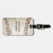 Persoonlijk vintage honkbal bagagelabel (Voorkant horizontaal)
