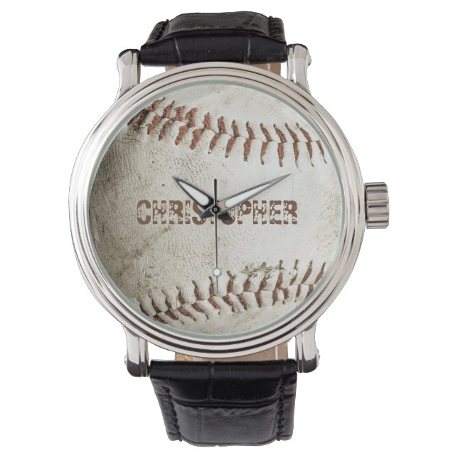 Persoonlijk vintage honkbal horloge (Voorkant)