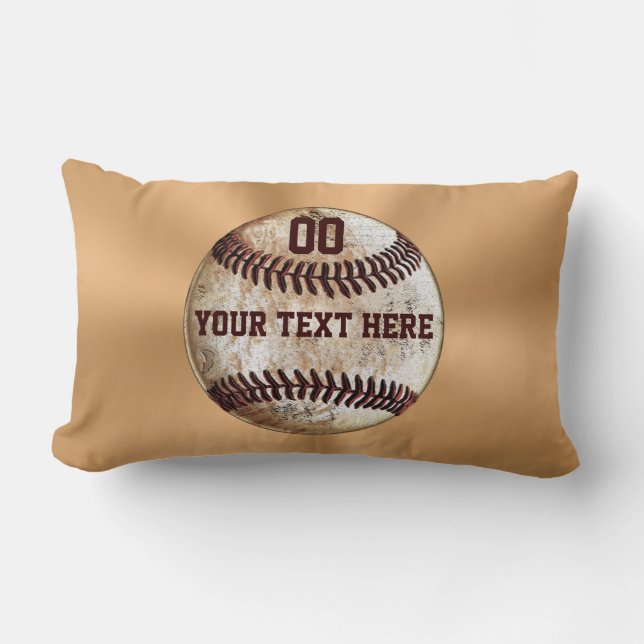 Persoonlijk Vintage Honkbal Kussen Lumbale (Voorkant)
