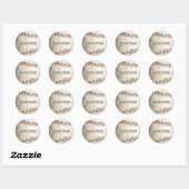 Persoonlijk vintage honkbal ronde sticker (Vel)