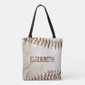 Persoonlijk vintage honkbal tote bag (Achterkant)