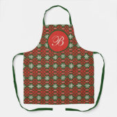 Persoonlijk vintage kerst/winter patroon schort (Voorkant)