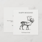 Persoonlijk Vintage Kersthert Fijne Feestdagen Feestdagenkaart (Voorkant / Achterkant)