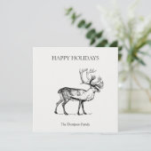 Persoonlijk Vintage Kersthert Fijne Feestdagen Feestdagenkaart (Staand voorkant)
