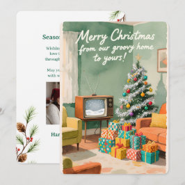 Persoonlijk Vintage Kerstkaart met Platte Vormgevi