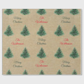 Persoonlijk vintage kraft bruin kerstpatroon cadeaupapier (Vlak)