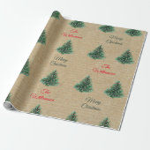 Persoonlijk vintage kraft bruin kerstpatroon cadeaupapier (Uitgerold)