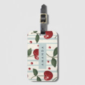 Persoonlijk Vintage Retro Rode Kersenpatroon Bagagelabel (Voorkant (verticaal))