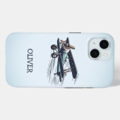 Persoonlijk vintage tweedekker vliegtuig Case-Mate iPhone case (Achterkant (horizontaal))