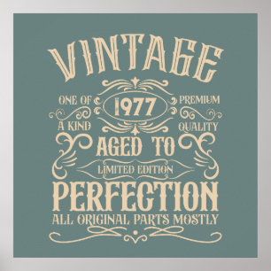 Persoonlijk vintage verjaardag whisky label thema poster