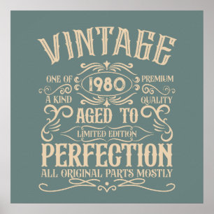 Persoonlijk vintage verjaardag whisky label thema poster