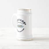 Persoonlijk vintage verjaardagscadeau bierpul (Voorkant links)