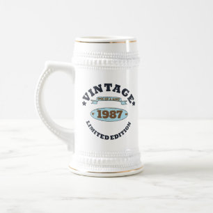 Persoonlijk vintage verjaardagscadeau bierpul