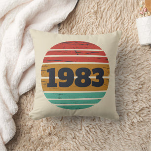 Persoonlijk vintage verjaardagscadeau kussen