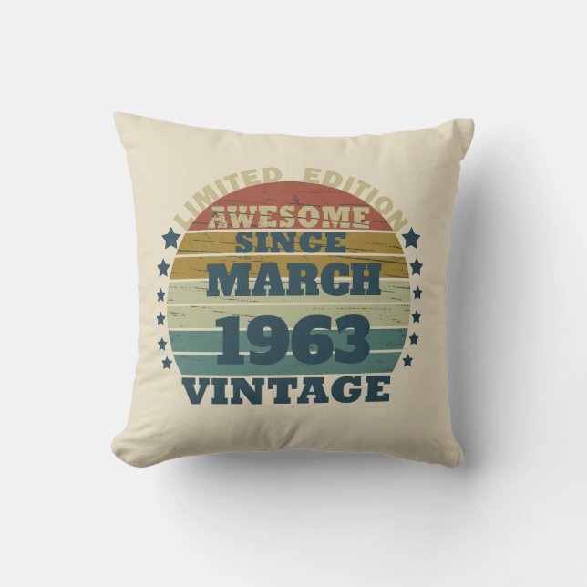 Persoonlijk vintage verjaardagscadeau kussen (Voorkant)