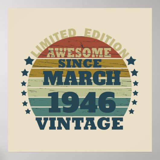 Persoonlijk vintage verjaardagscadeau poster (Voorkant)