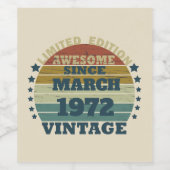 Persoonlijk vintage verjaardagscadeau wijn etiket (Enkel label)