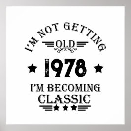 Persoonlijk vintage verjaardagscadeau zwart poster