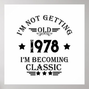 Persoonlijk vintage verjaardagscadeau zwart poster