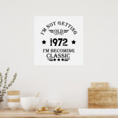 Persoonlijk vintage verjaardagscadeau zwart poster (Keuken)