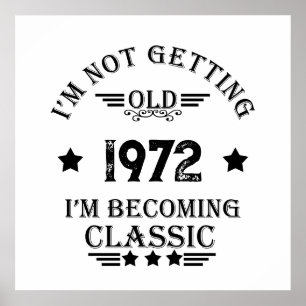 Persoonlijk vintage verjaardagscadeau zwart poster