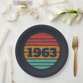 Persoonlijk vintage verjaardagsfeestje papieren bordje