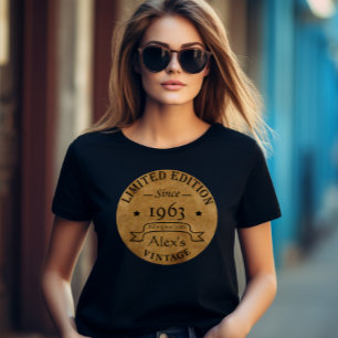 Persoonlijk vintage verjaardagsfeestje t-shirt