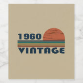 Persoonlijk vintage verjaardagsfeestje wijn etiket (Enkel label)