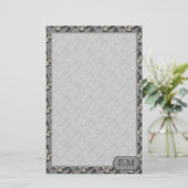 Persoonlijk Vintage Violet Vlinderpatroon Briefpapier (Staand voorkant)