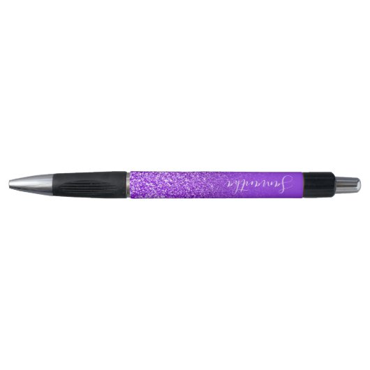 Persoonlijk Violet Paars Ombre Glitter Pen (Voorkant)