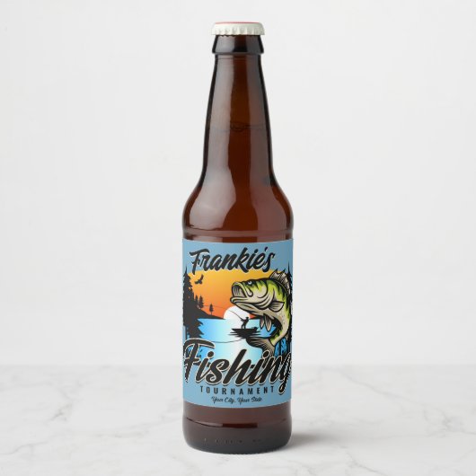 Persoonlijk Vis Toernooi Visser Trout  Bier Etiket (Voorkant)