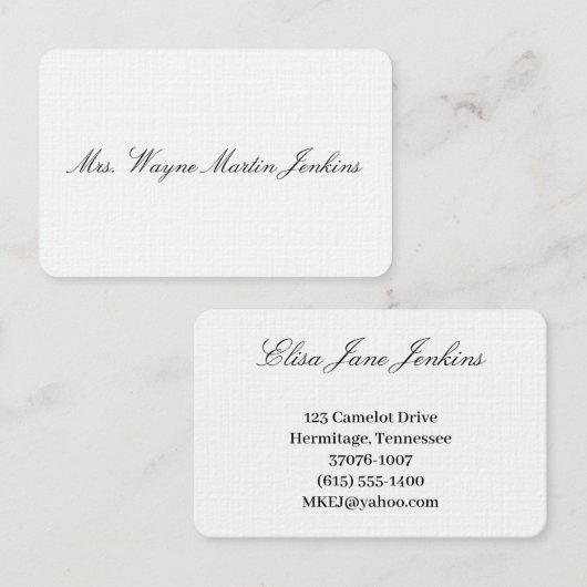 Persoonlijk Visitekaartje (Voorkant / Achterkant)