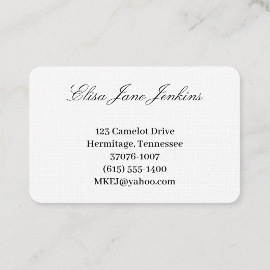 Persoonlijk Visitekaartje (Achterkant)