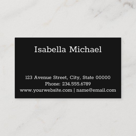 Persoonlijk visitekaartje (Achterkant)