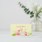 Persoonlijk Visitekaartje - Floral Sjabloon (Staand voorkant)