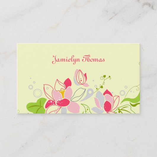 Persoonlijk Visitekaartje - Floral Sjabloon (Voorkant)