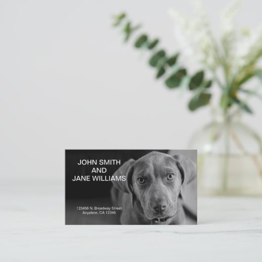 Persoonlijk visitekaartje: Koppels een huisdier fo Visitekaartje (Staand voorkant)