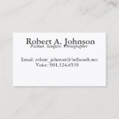 Persoonlijk Visitekaartje (kunstenaar) (Achterkant)