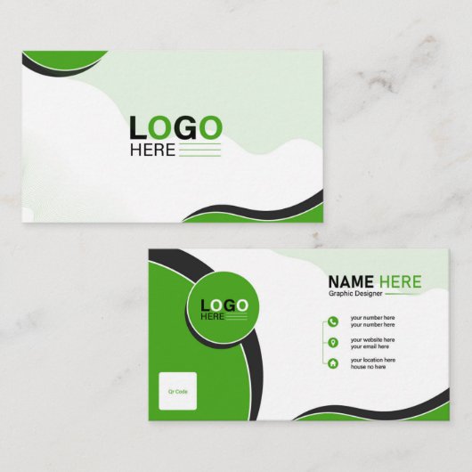 Persoonlijk visitekaartje ontwerp, (Voorkant / Achterkant)