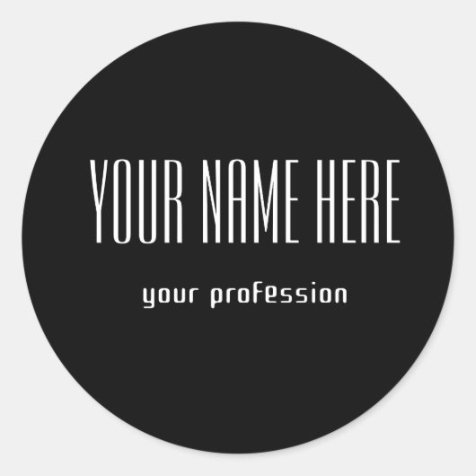 persoonlijk visitekaartje ronde sticker (Voorkant)