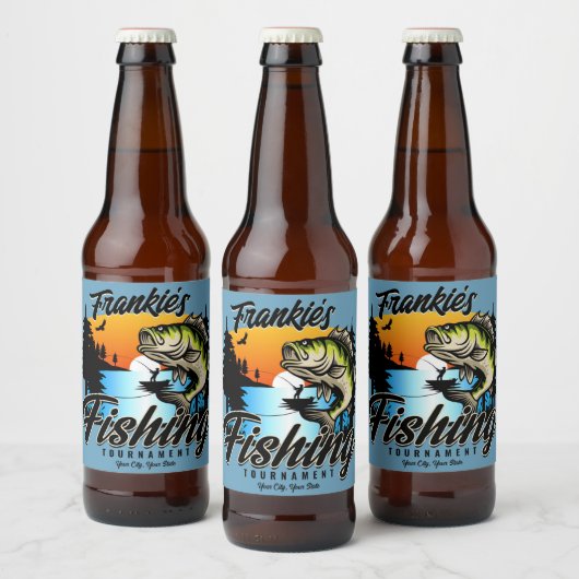 Persoonlijk Vistournament Visser Trout  Bier Etiket (Flessen)