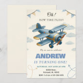 Persoonlijk Vliegtuig 1e Verjaardag baby feest Kaart (Voorkant / Achterkant)