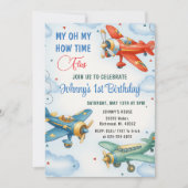 Persoonlijk Vliegtuig 1e Verjaardagsfeest Kaart (Voorkant)