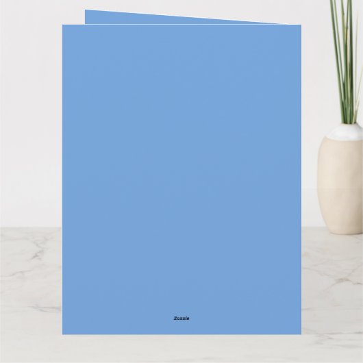 Persoonlijk vliegtuig op blauwe achtergrond bedankkaart (Achterkant)