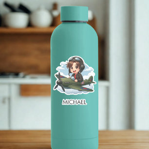 Persoonlijk vliegtuig vliegende jongen Cute Kids Sticker