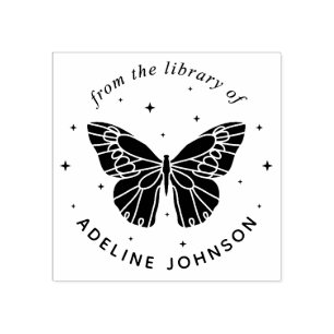 Persoonlijk vlinder Ex Libris uit de bibliotheek Rubberstempel