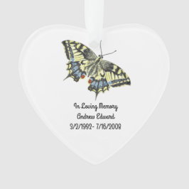 Persoonlijk vlinder-herdenkingssieraad ornament